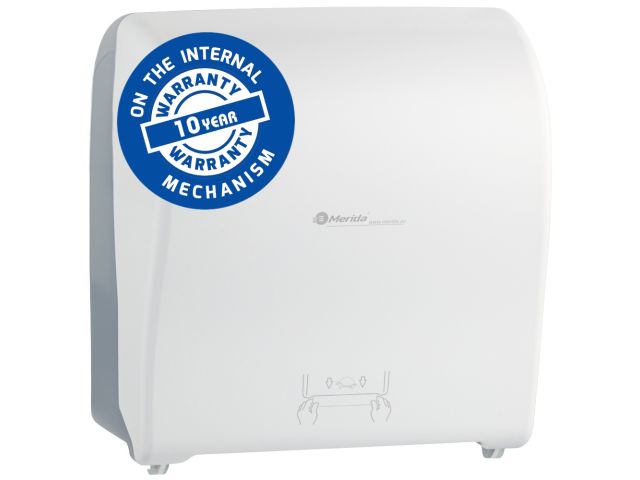 MERIDA SOLID CUT manual, touchless roll towel dispenser merida solid cut, maximum roll diameter: 19,5 cm, made of top quality abs (white)